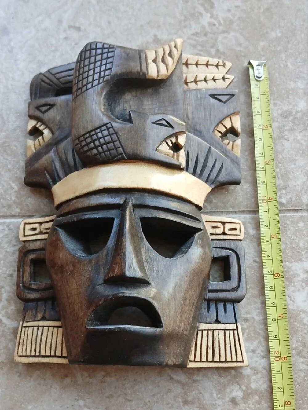 Hand Crafted Mexican Folk Art Tribal Wall Mask